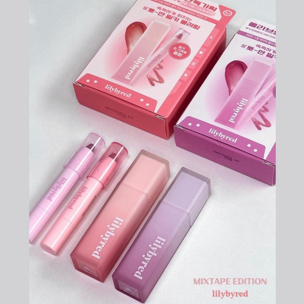 Set son Lilybyred Sweet Liar Milky Tint kèm chì kẻ viền môi tiện dụng