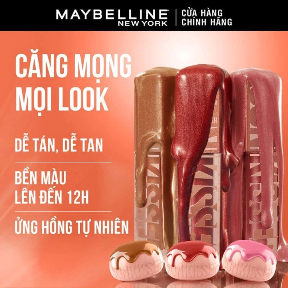 Má hồng dạng kem Maybelline New York Sunkisser Blush 4.7ml chất kem mịn dễ tán bền màu