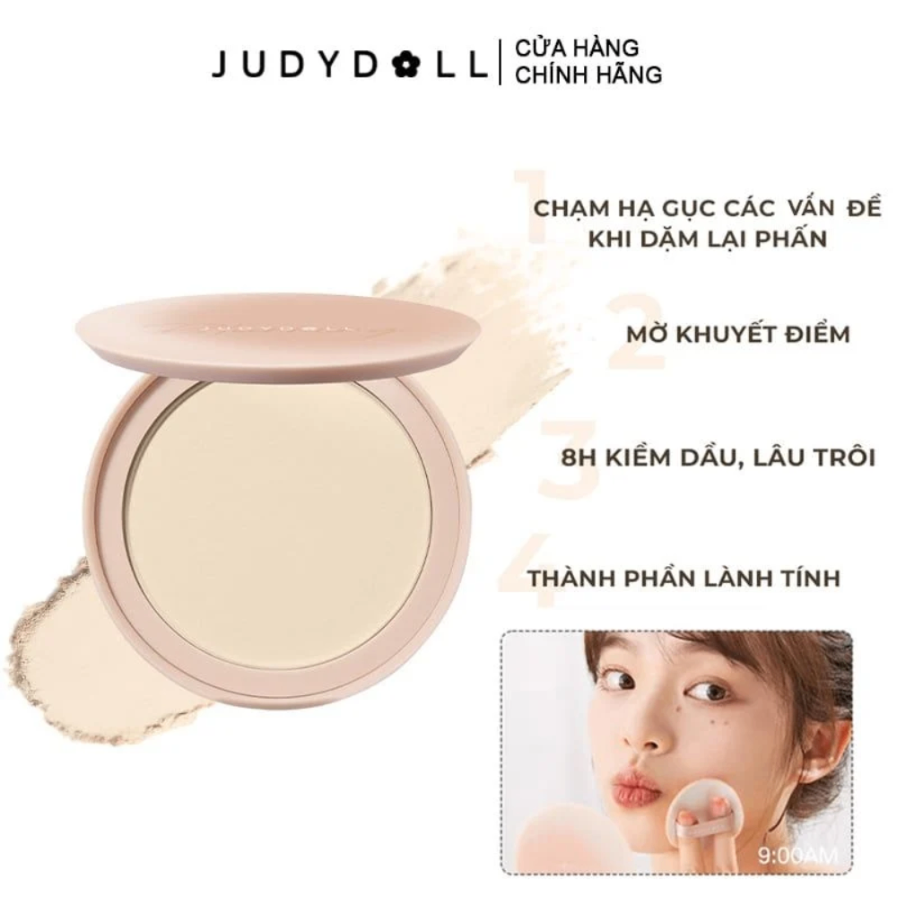 Phấn nền Judydoll Soft & Velvet Matte Powder Foundation 4g kiềm dầu lâu trôi