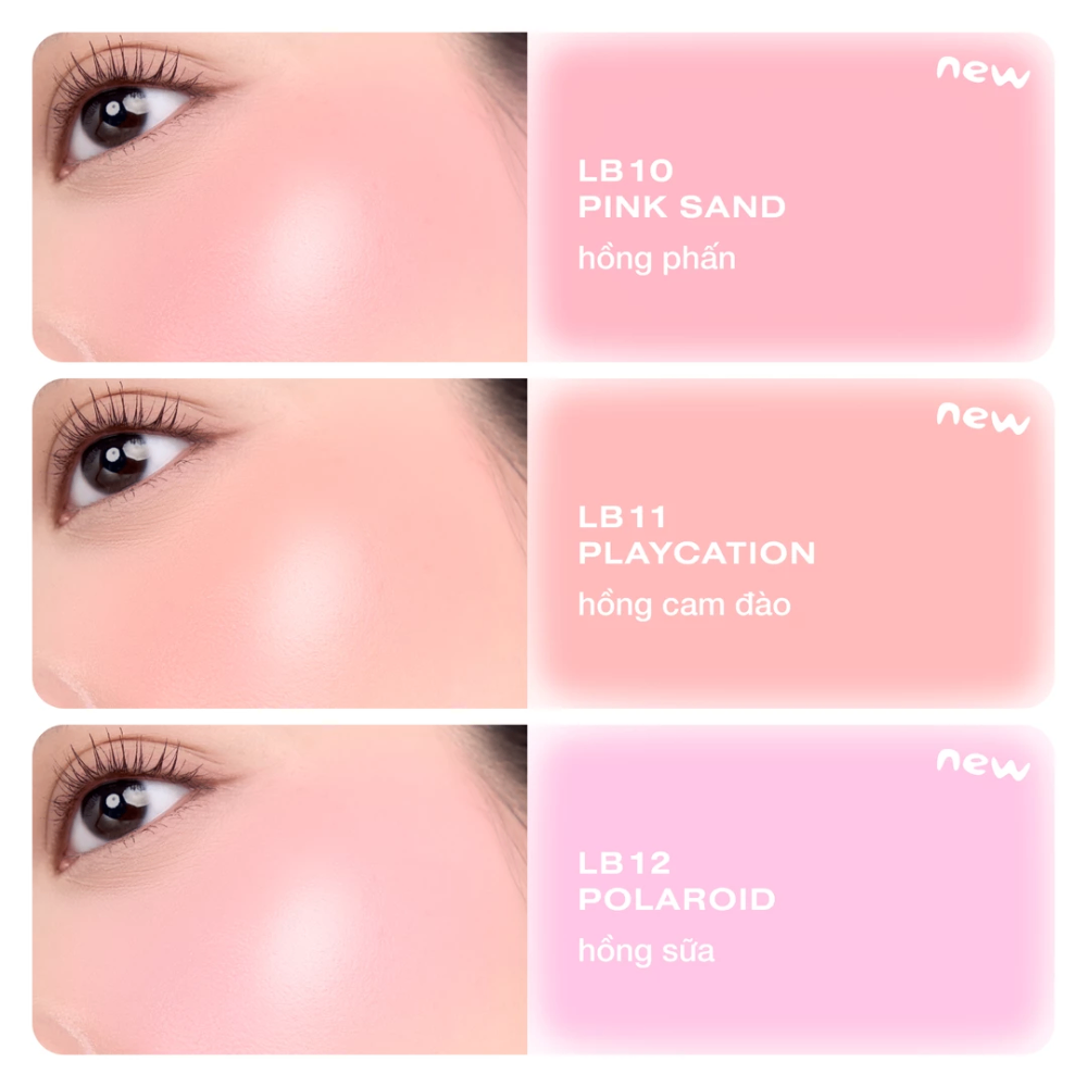 Má hồng dạng kem Ofelia Lolli Liquid Blush 4.3g nhẹ và lên màu đều, dễ dàng sử dụng