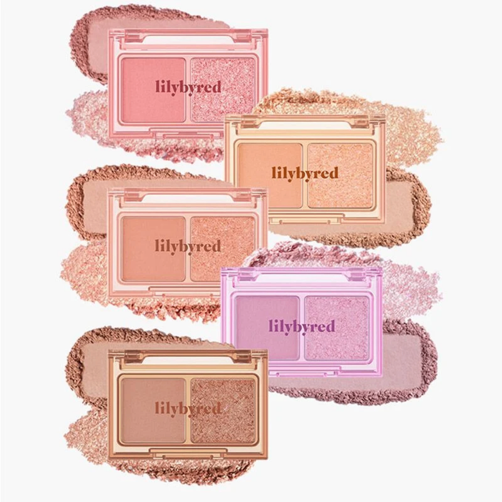Phấn mắt 2 ô Lilybyred Little Bitty Moment Shadow 1.6g hạt phấn mềm mịn, dễ tán, có độ bám dính cao