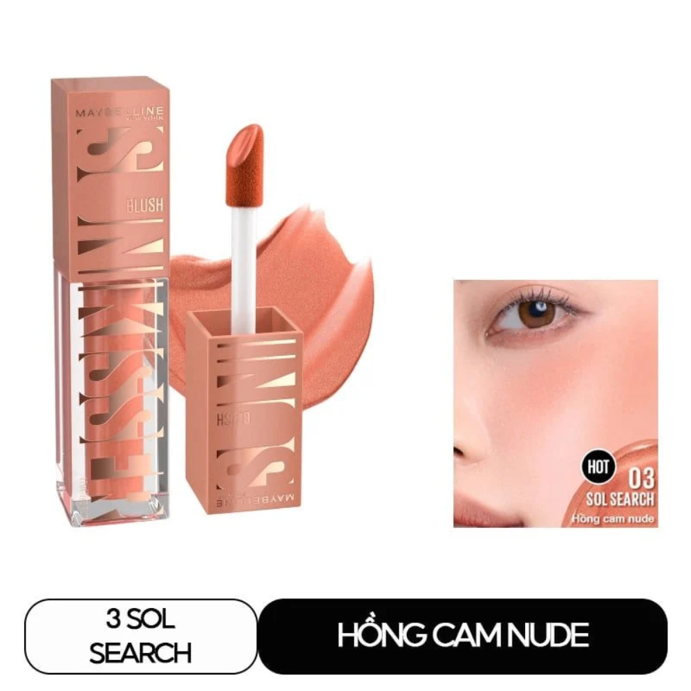 Má hồng dạng kem Maybelline New York Sunkisser Blush 4.7ml chất kem mịn dễ tán bền màu