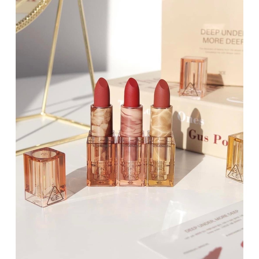 Son 3CE Soft Matte Lipstick - Version Deep Under More Deep 3.5g lên màu chuẩn chỉ với một lần chạm