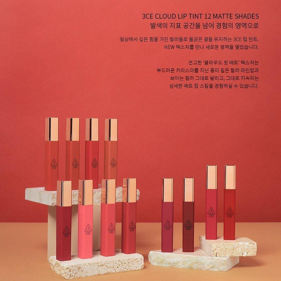 Son kem lì 3CE Cloud Lip Tint 4g bám lâu, lên màu chuẩn