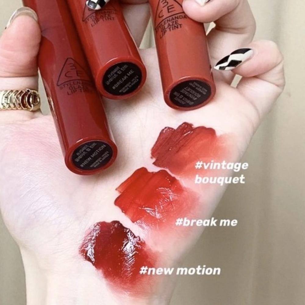 Son kem 3CE Glaze Lip Tint 3g độ che phủ tốt dưỡng môi mềm mại