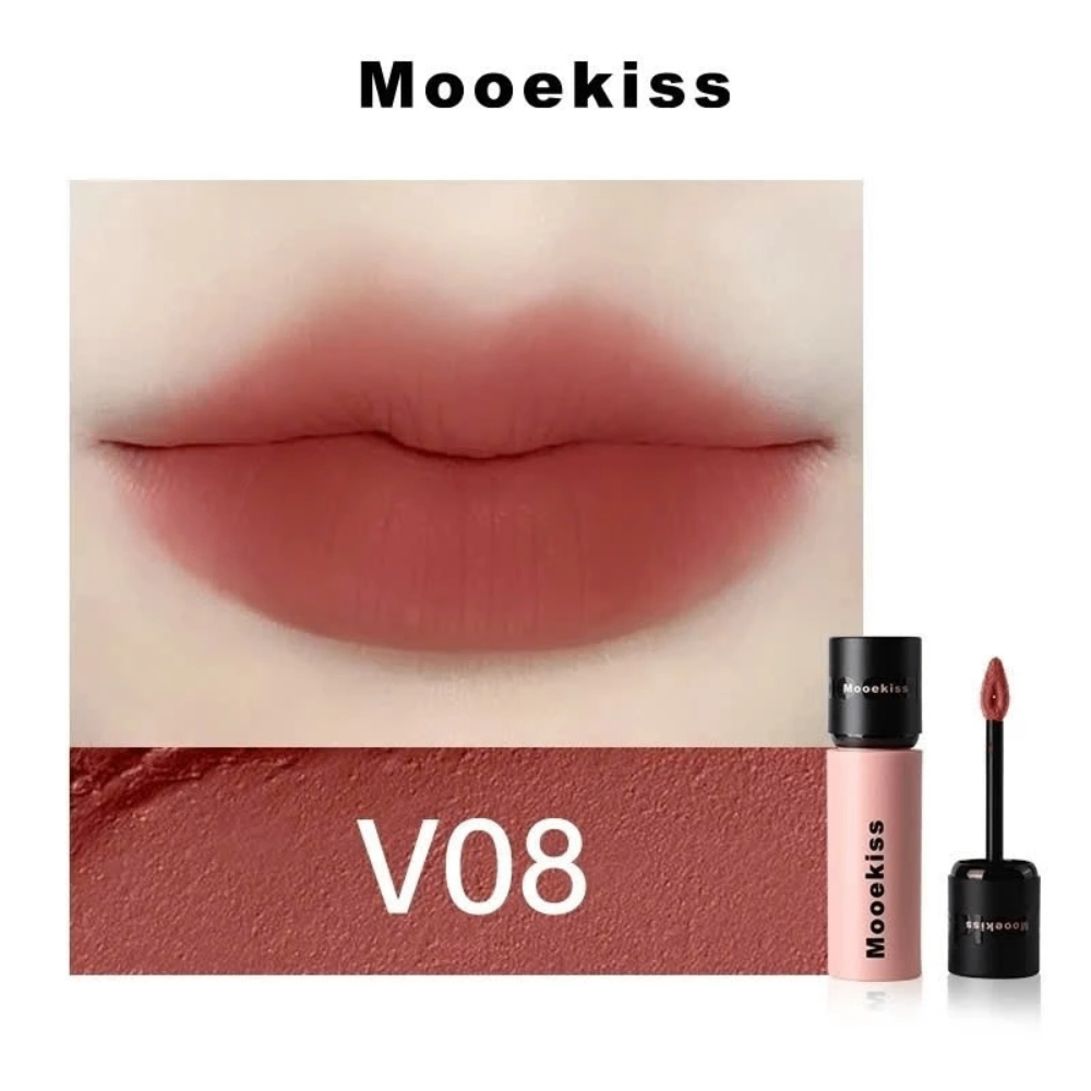 Son kem Mooekiss Velvet Lip Mud 3g chất son mịn lì lên màu chuẩn