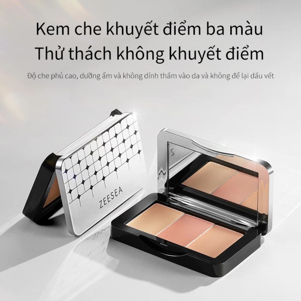 Bảng kem che khuyết điểm Zeesea 3 màu 5g không thấm nước lâu trôi