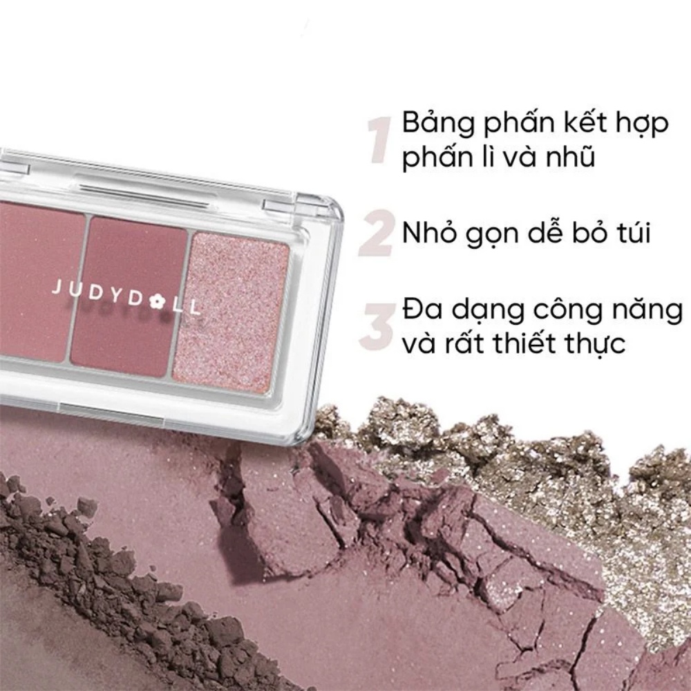 Phấn mắt 3 ô Judydoll Eyeshadow Palette 2.5g dễ tán bền màu