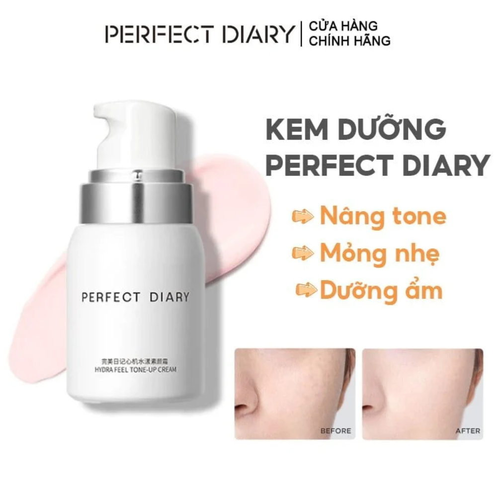Kem dưỡng nâng tông Perfect Diary Hydra Feel Tone Up Cream 40g mỏng nhẹ làm đều màu da
