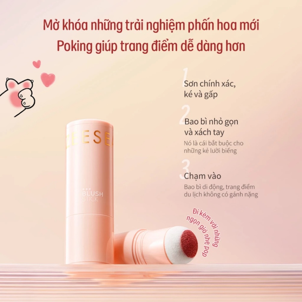 Thỏi má hồng Zeesea Nourishing Colors Mist Blush Stick 10g chất bột mịn nhỏ gọn tiện lợi
