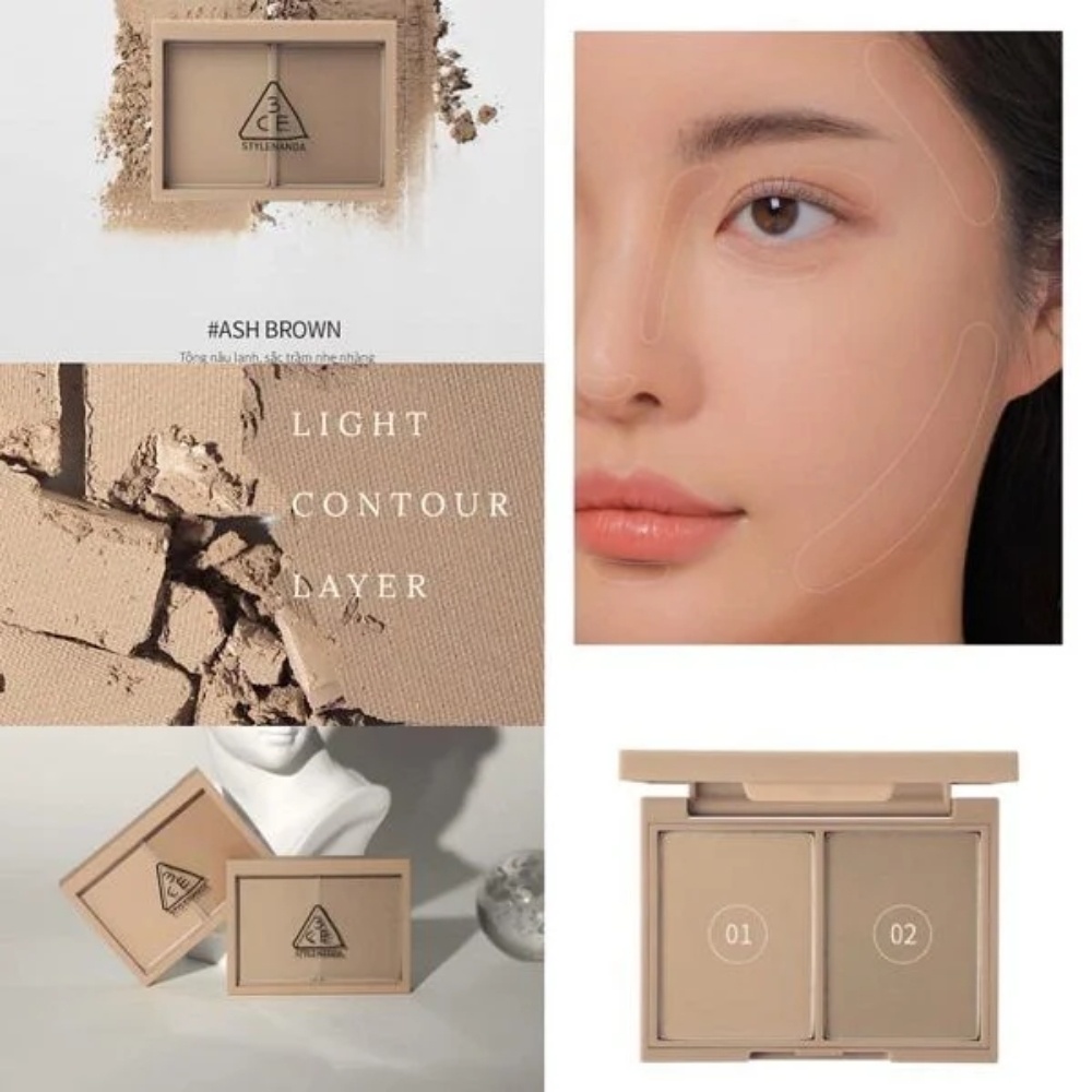 Phấn tạo khối 3CE Contour Shading 8.6g chất phấn mịn lì dễ tán