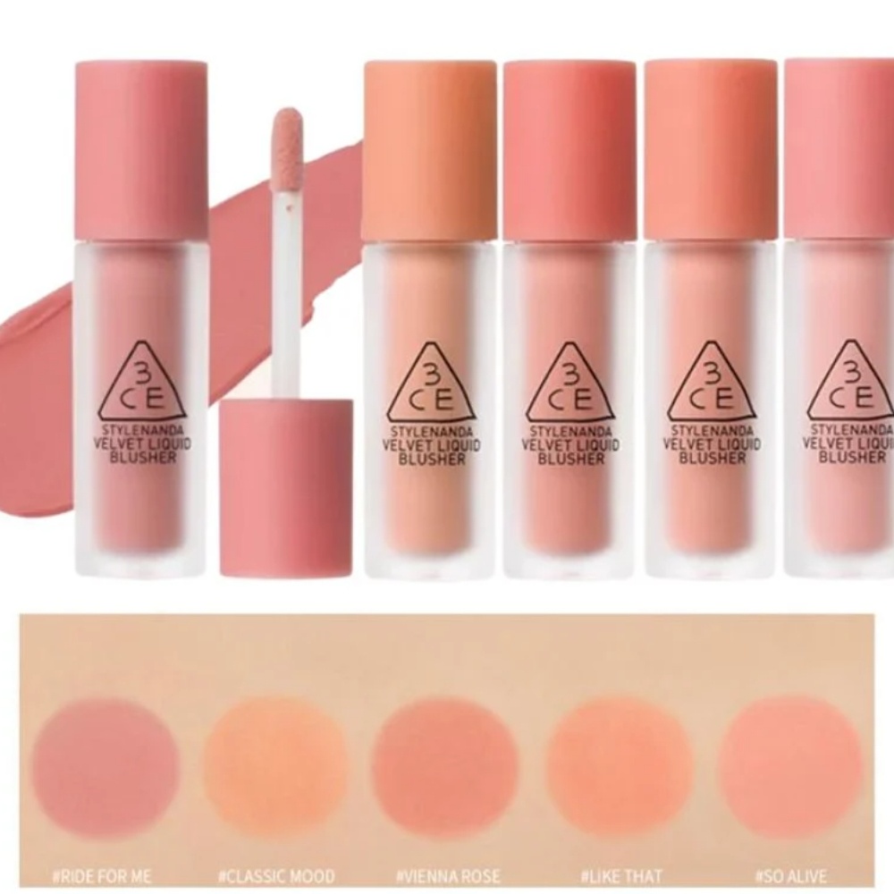 Má hồng dạng kem 3CE Velvet/Sheer Liquid Blusher 3g bền màu lâu trôi