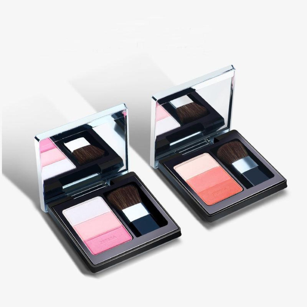 Phấn má hồng 3 ngăn kèm cọ Zeesea 3 Color Concealer Blusher 5g bảng màu xinh xắn chất phấn mịn