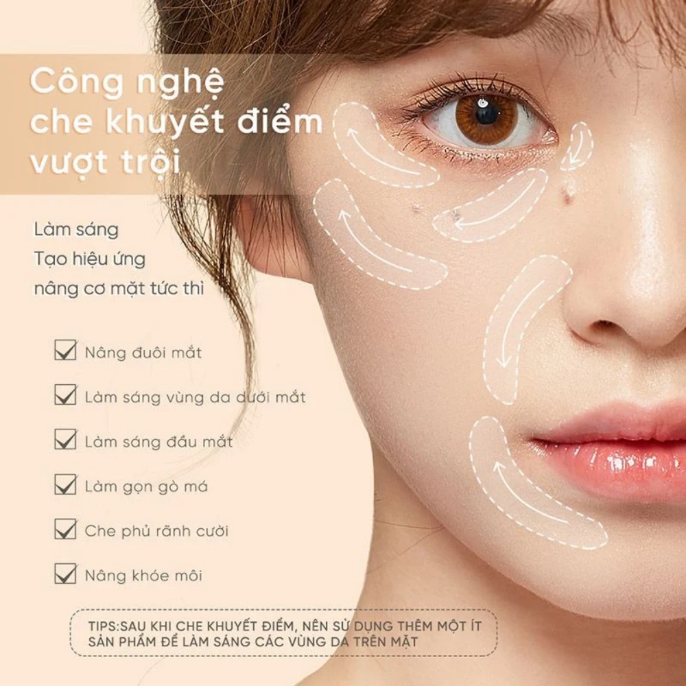 Kem che khuyết điểm Judydoll Traceless Cloud-touch Concealer 3.2g che phủ tốt bền màu