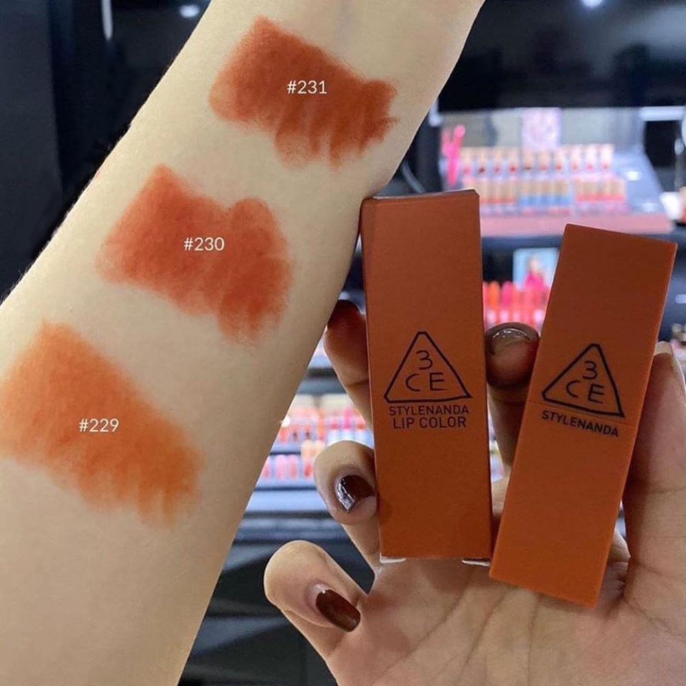 Son lì 3CE Matte Lip Color 3.5g mịn lì lên màu chuẩn