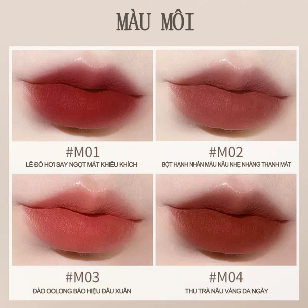 Son kem lì Zeesea Mousse Lip Glaze 3g màu nhung lì mịn thời trang