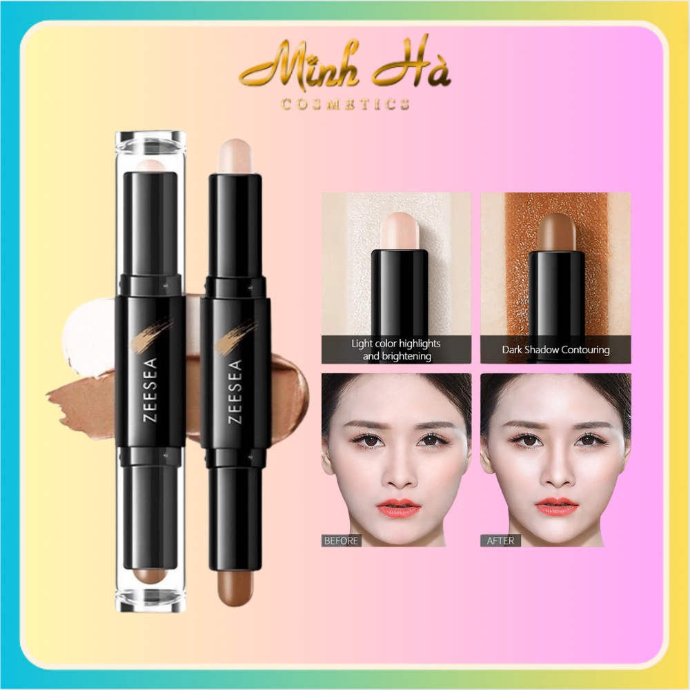 Bút tạo khối và bắt sáng Zeesea 2 trong 1 tạo điểm nhấn và chiều sâu cho khuôn mặt