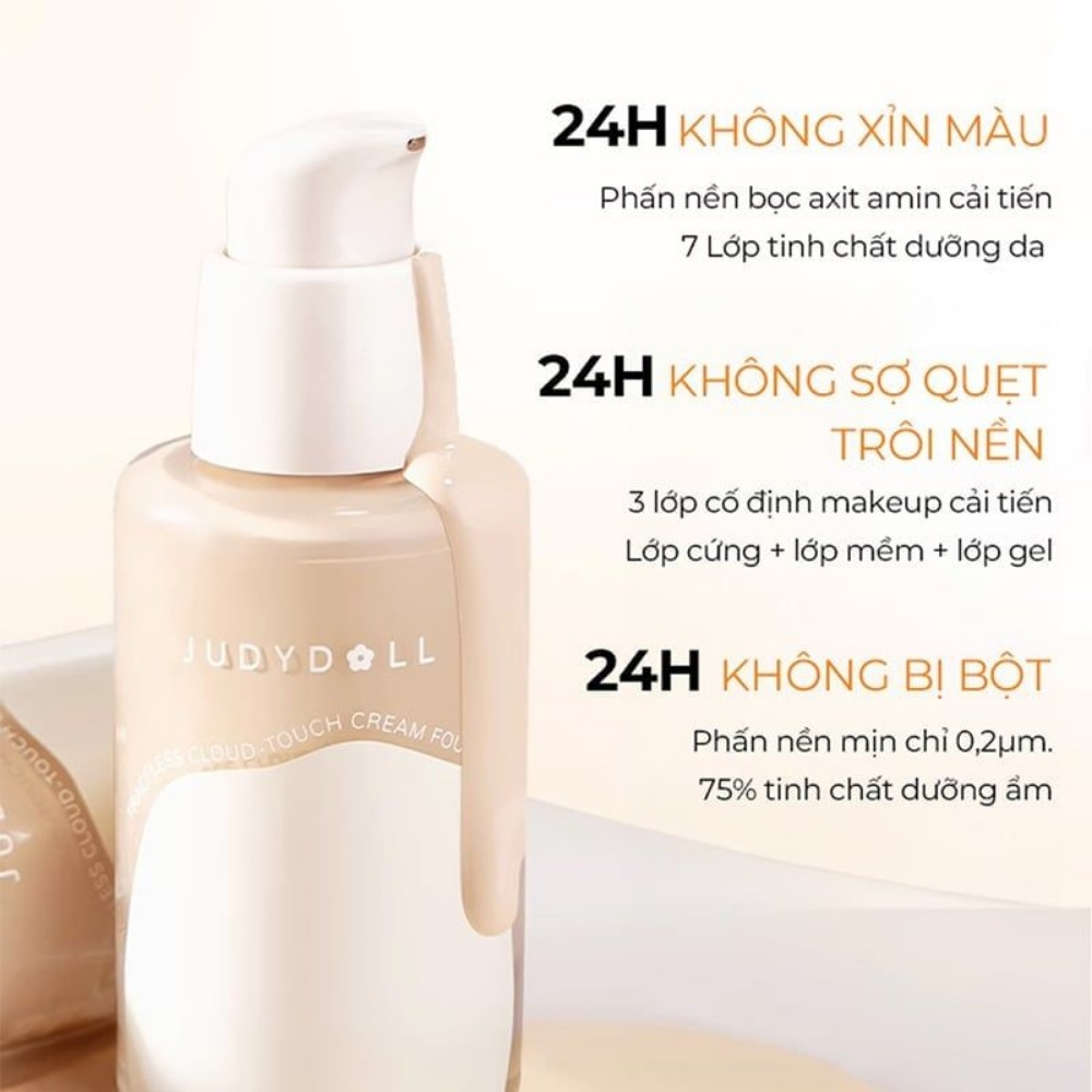 Kem nền Judydoll Traceless Cloud-touch Cream Foundation 30g mỏng nhẹ che phủ tốt