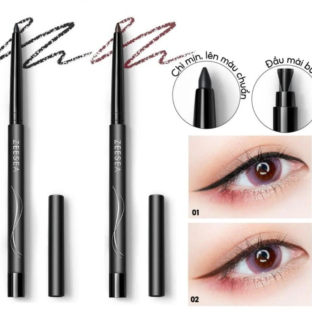 Chì kẻ mắt Zeesea Black Lasting Eyeliner 0.5g chống thấm nước lâu trôi nhanh khô