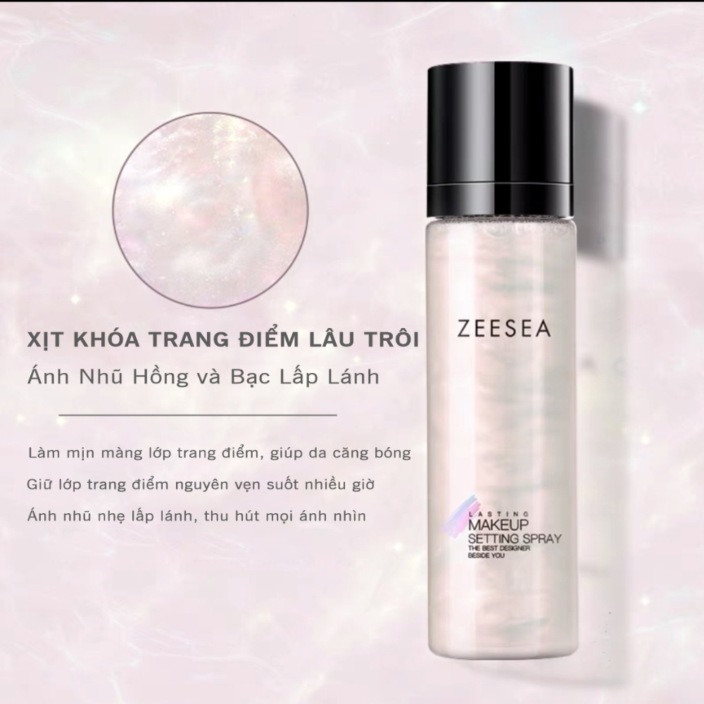 Xịt khóa nền Zeesea Lasting Makeup Settting Spray 100ml dưỡng ẩm tạo hiệu ứng căng bóng, lâu trôi