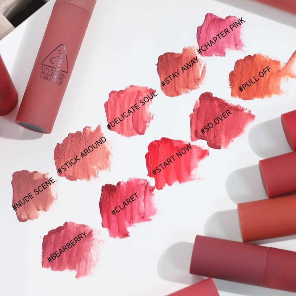 Son kem lì 3CE Blurring Liquid Lip 5.5g cho hiệu ứng làm mờ vân môi