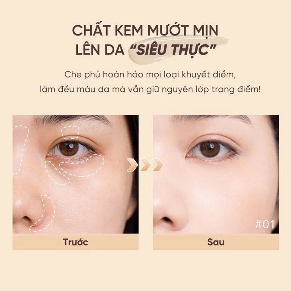 Kem che khuyết điểm Judydoll Traceless Cloud-touch Concealer 3.2g che phủ tốt bền màu