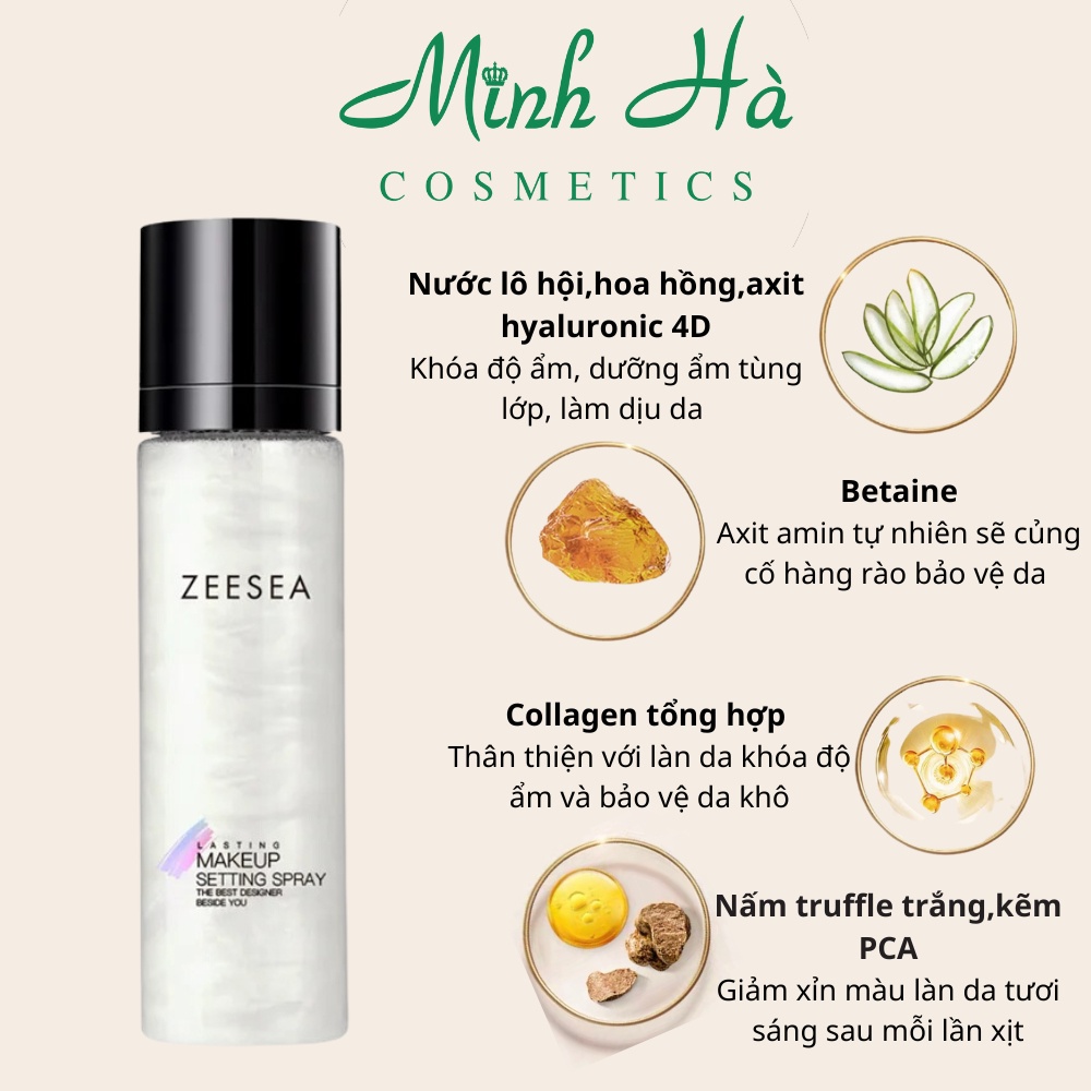 Xịt khóa nền Zeesea Lasting Makeup Settting Spray 100ml dưỡng ẩm tạo hiệu ứng căng bóng, lâu trôi