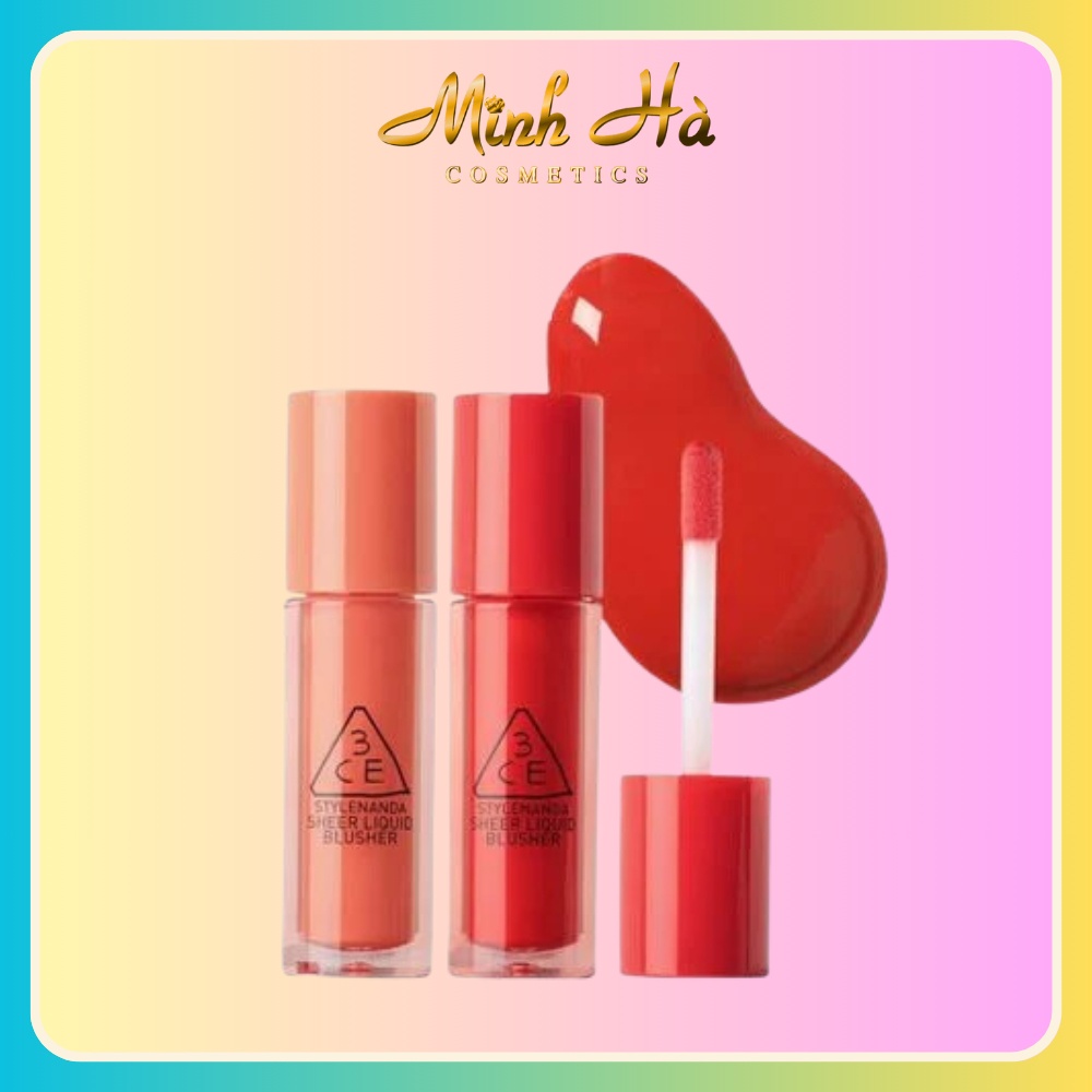 Má hồng dạng kem 3CE Velvet/Sheer Liquid Blusher 3g bền màu lâu trôi