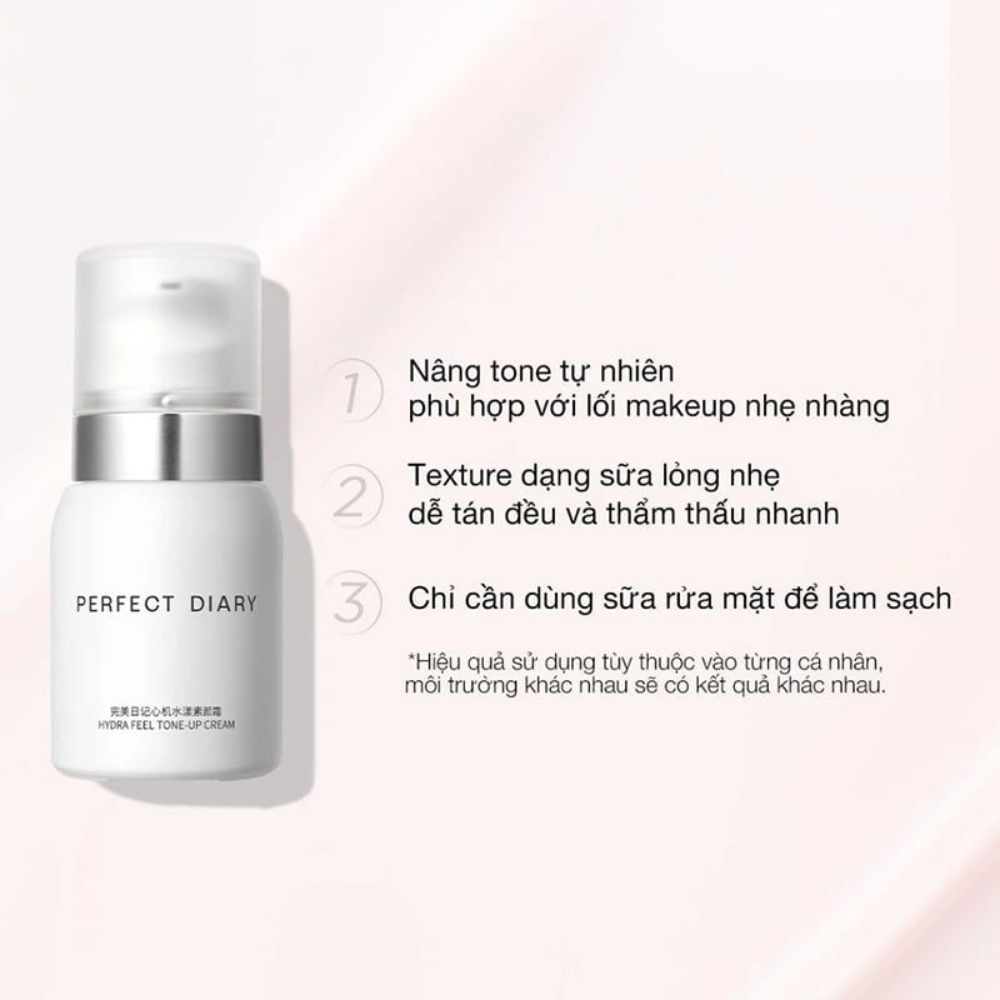 Kem dưỡng nâng tông Perfect Diary Hydra Feel Tone Up Cream 40g mỏng nhẹ làm đều màu da