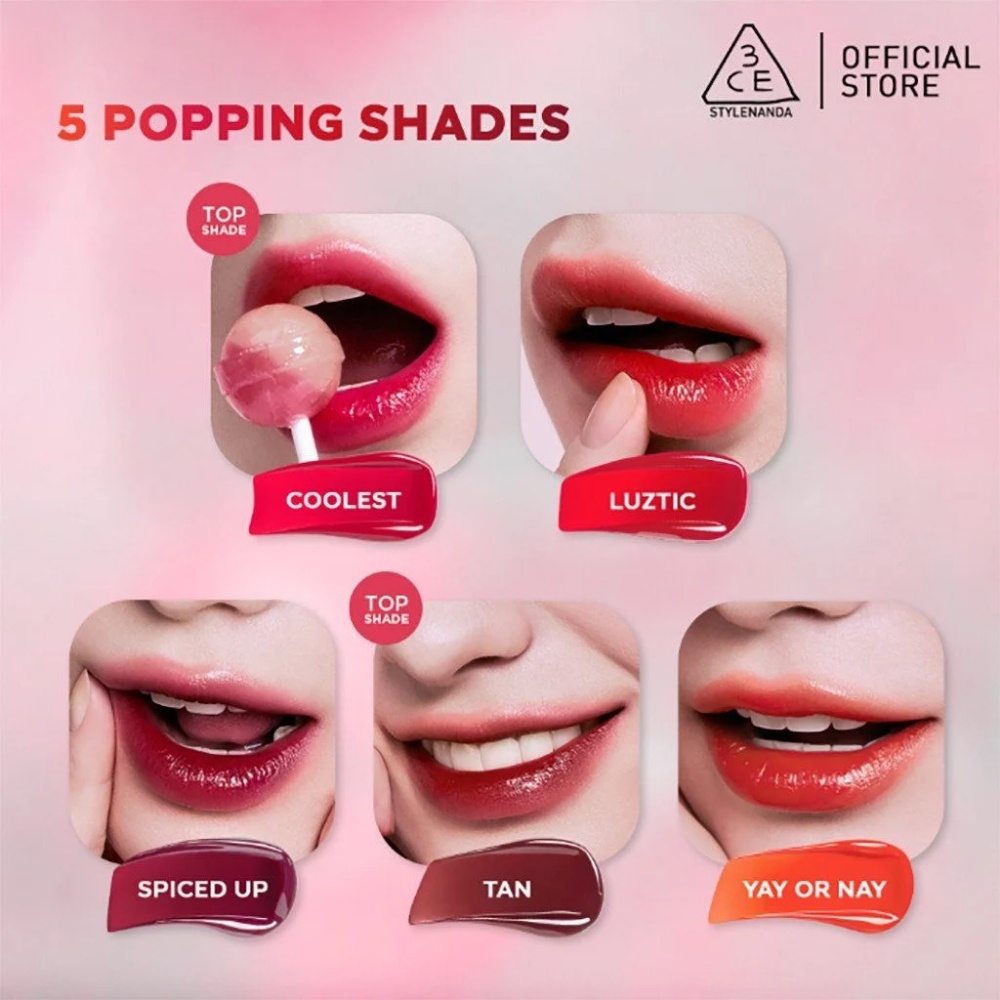 Son bóng 3CE Lazy Pop Lip Stain 4.5g tươi tắn bền màu cả ngày dài