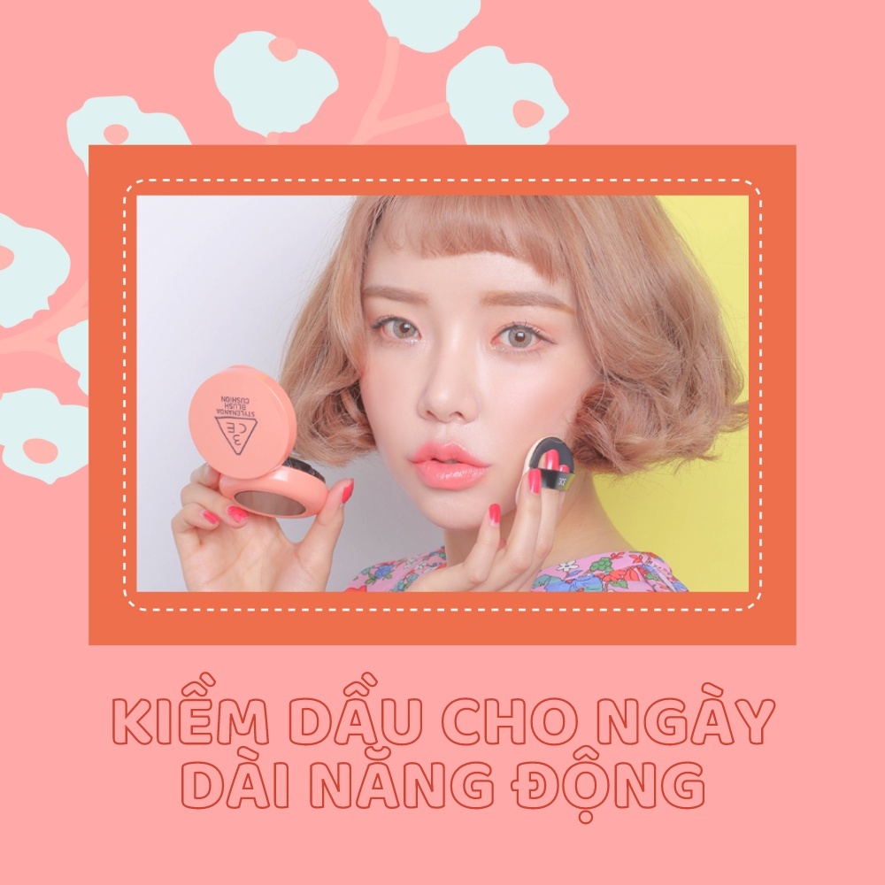 Phấn má hồng 3CE Blush Cushion 8g cho đôi má hiệu ứng hồng tự nhiên