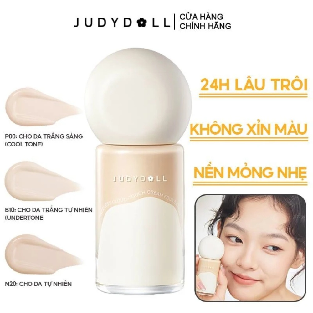 Kem nền Judydoll Traceless Cloud-touch Cream Foundation 30g mỏng nhẹ che phủ tốt