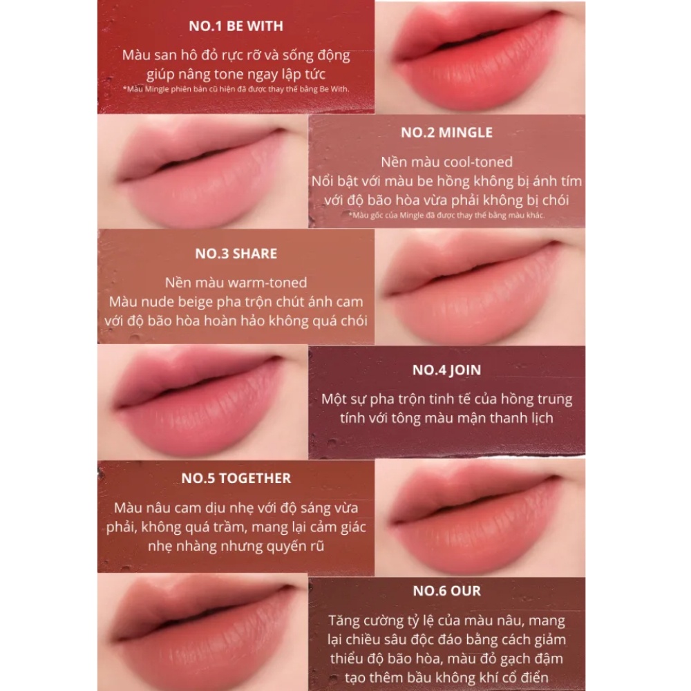 Son kem Unleashia Luv Hug Velvet Tint 3.4g bền màu lâu trôi