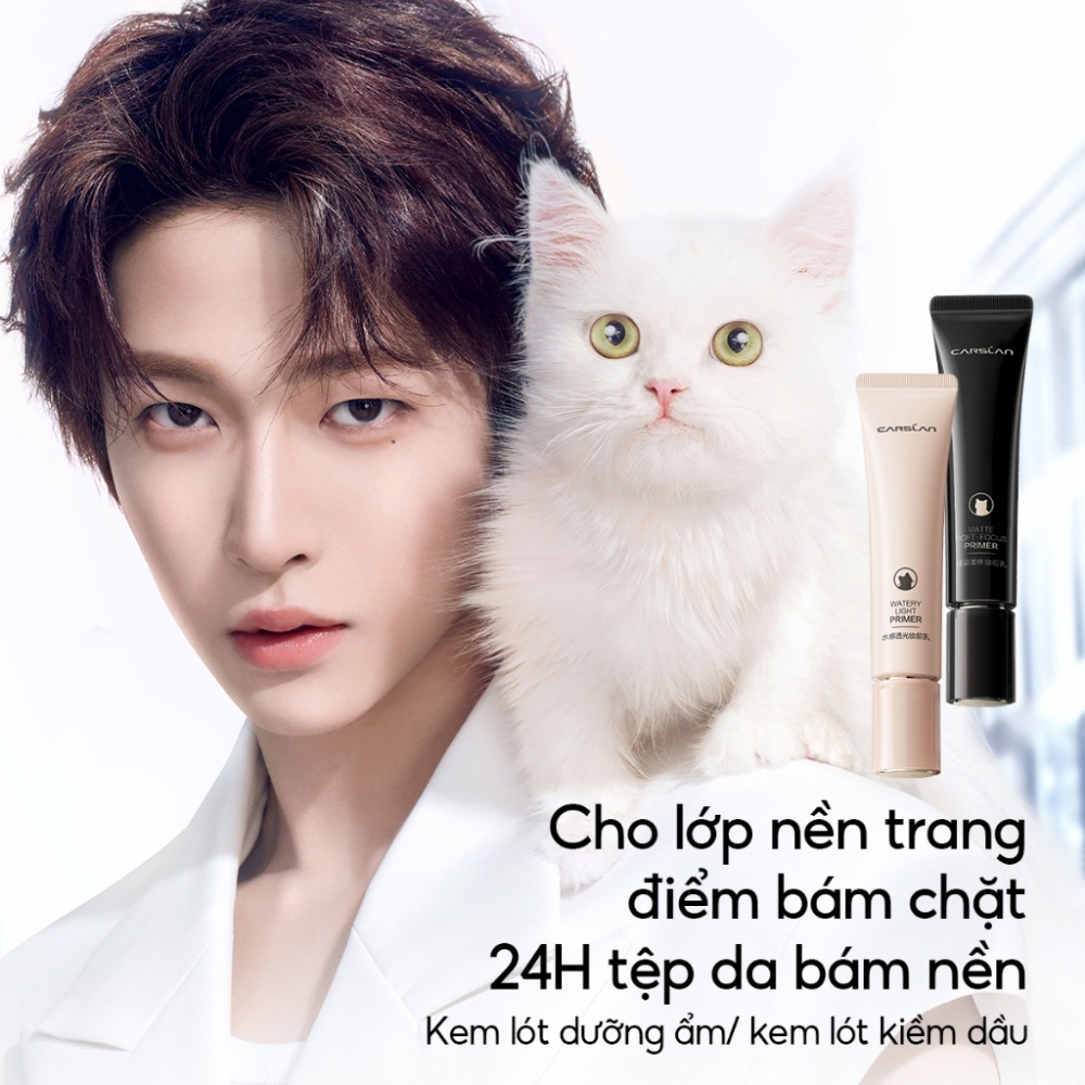Kem lót Carslan Watery Light Primer/Matte Soft - Focus Primer 35g dưỡng ẩm và kiềm dầu cho lớp nền mịn mướt