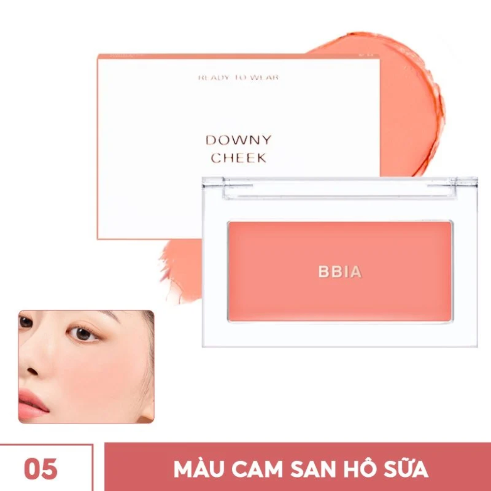 Má hồng dạng kem Bbia Ready To Wear Downy Cheek 3.5g mềm mịn, lên màu chuẩn