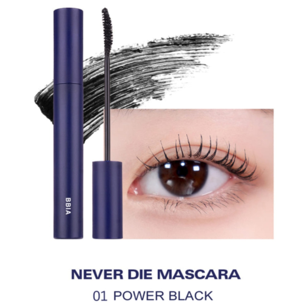 Mascara chuốt mi Bbia Never Die #01 Power Black 3g màu sắc đậm nét chống nước