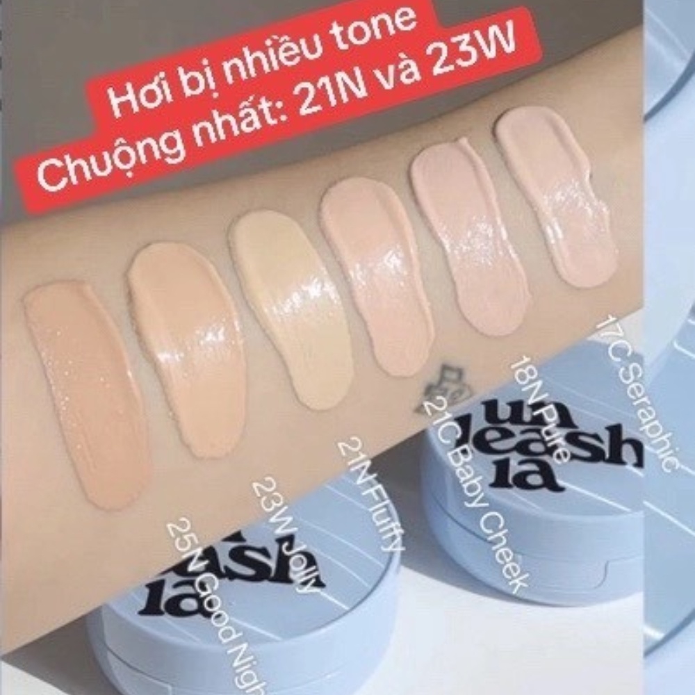 Cushion Unleashia Satin Wear Healthy-Green/ Don't Touch Glass Pink Cushion 15g kiềm dầu, che phủ tốt