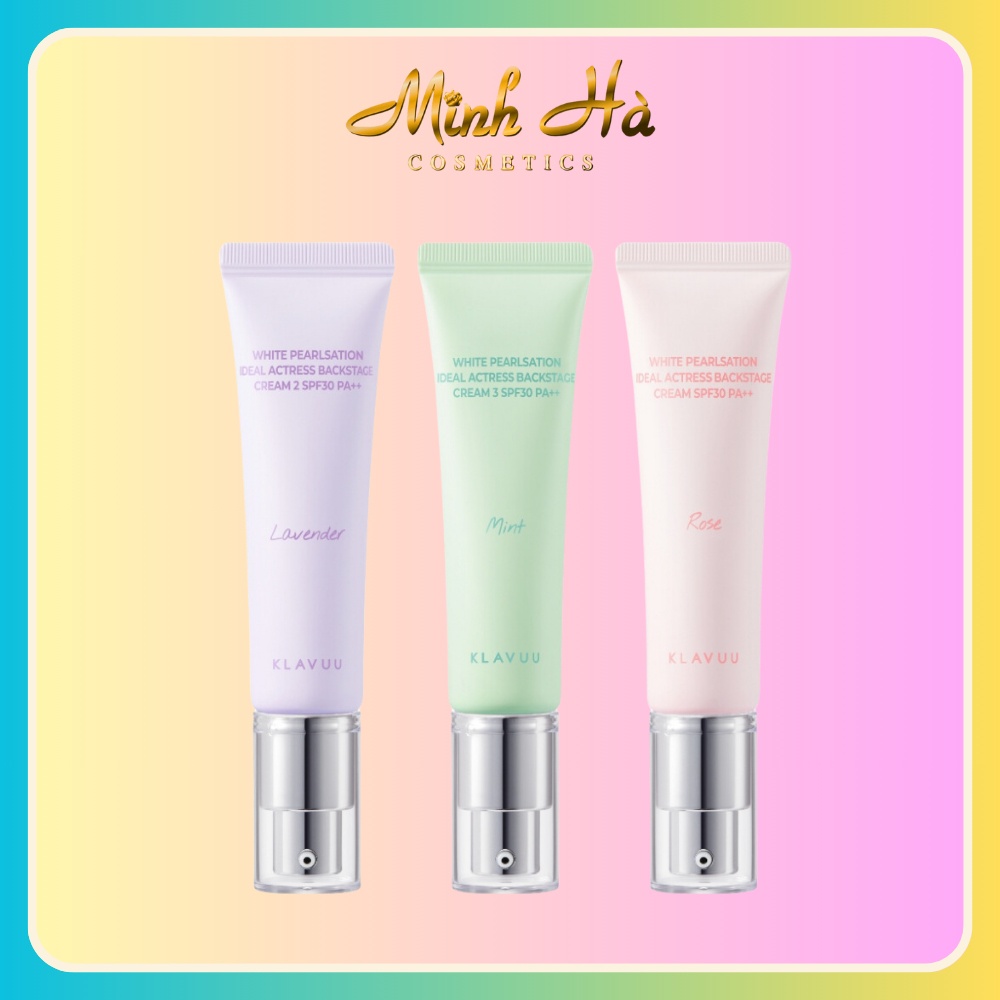 Kem lót Klavuu White Pearlsation Ideal Actress Backstage Cream SPF30 Pa++ 30ml dưỡng ẩm giúp làm nổi bật vẻ đẹp tự nhiên