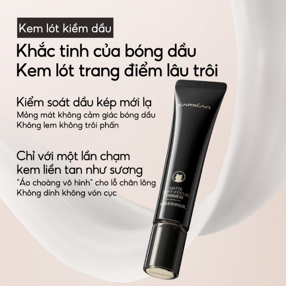 Kem lót Carslan Watery Light Primer/Matte Soft - Focus Primer 35g dưỡng ẩm và kiềm dầu cho lớp nền mịn mướt