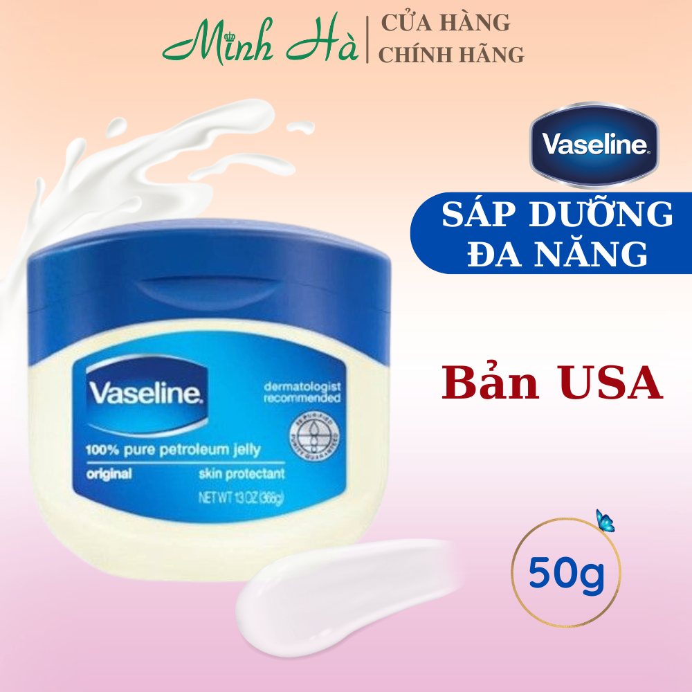 Sáp dưỡng ẩm Vaseline Mỹ 100% Pure Petroleum Jelly Original 49g, 50g, 100g - Đa Năng