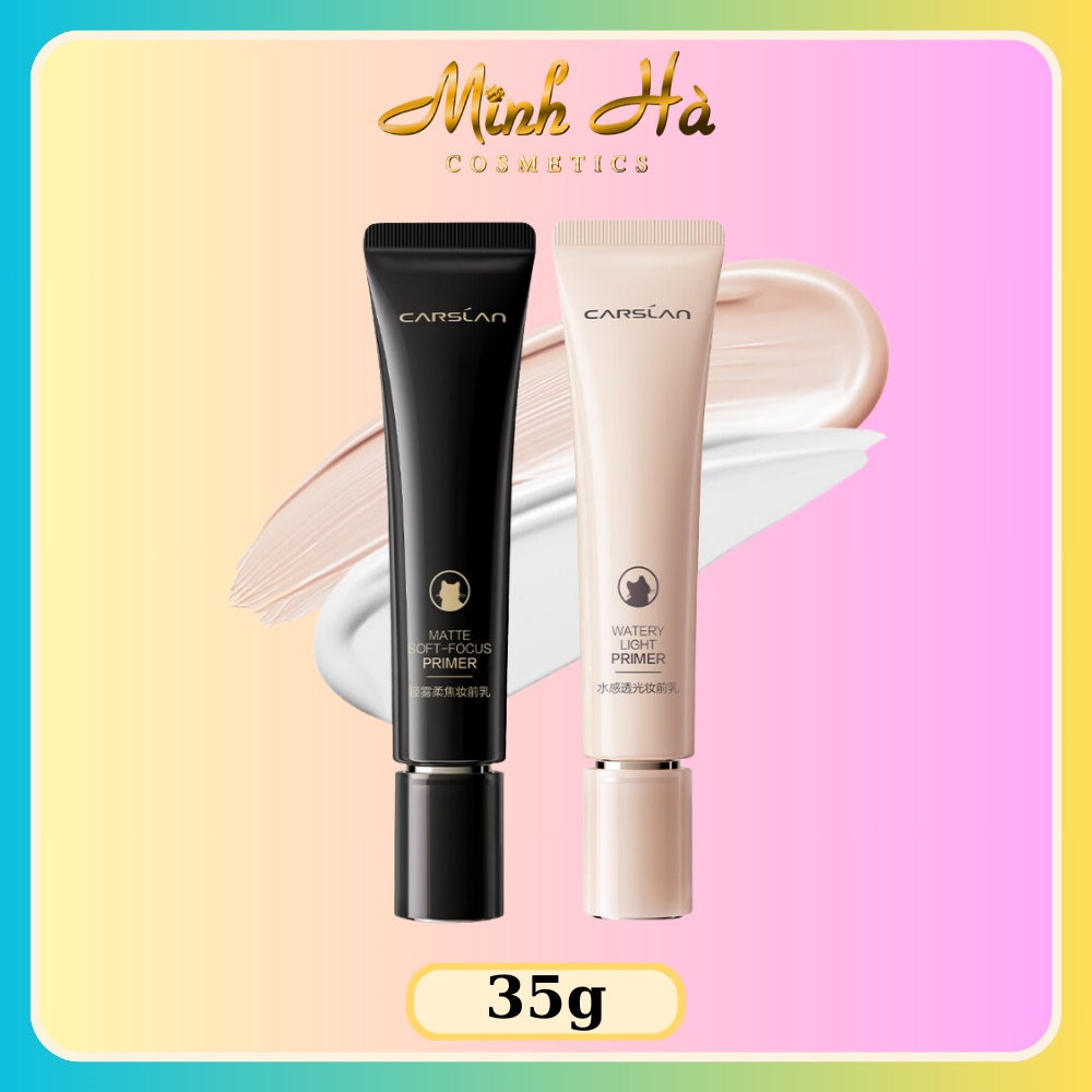 Kem lót Carslan Watery Light Primer/Matte Soft - Focus Primer 35g dưỡng ẩm và kiềm dầu cho lớp nền mịn mướt