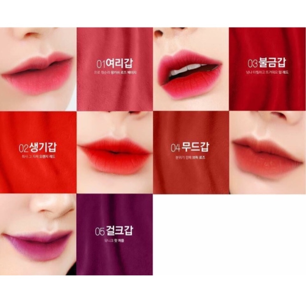 Son kem lì BBIA Last Velvet Lip Tint Version 1 5g lên môi mướt mịn bền màu