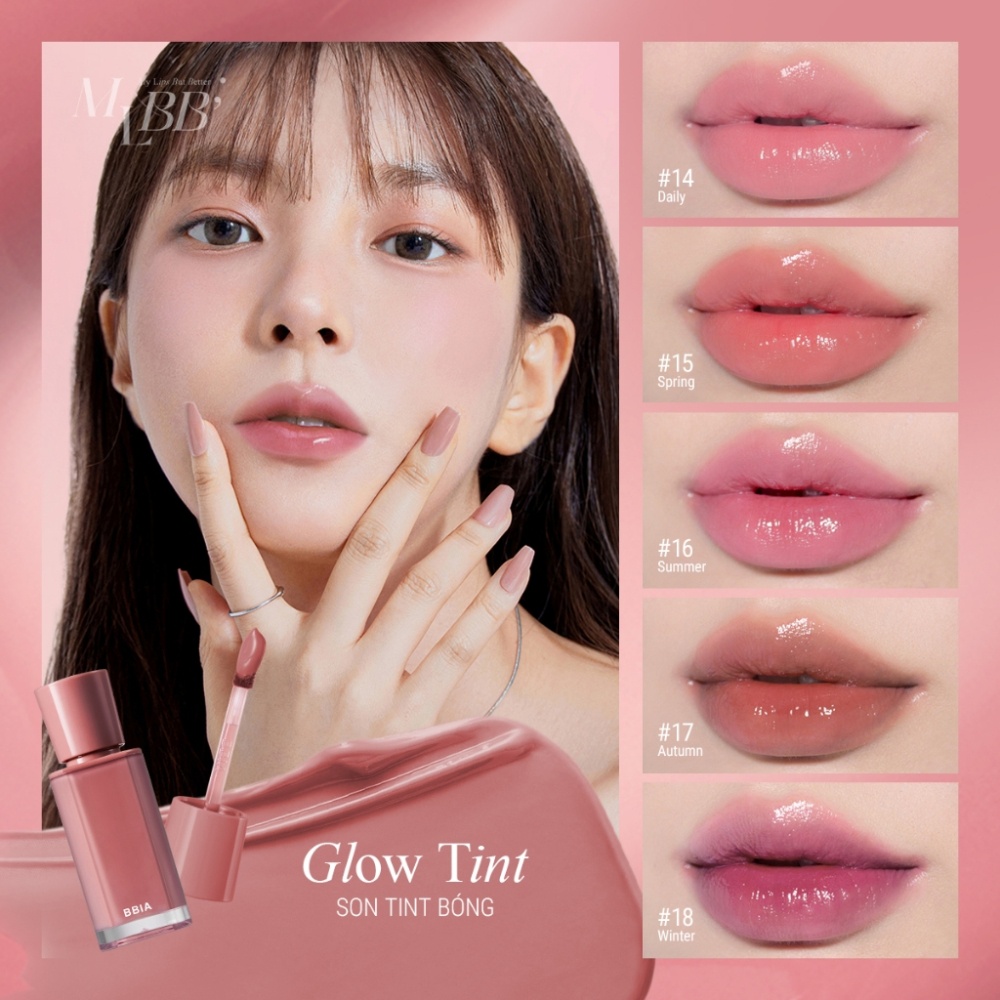 Son tint bóng Bbia Glow Tint MLBB Edition 3.2g giữ môi căng bóng bám màu tốt