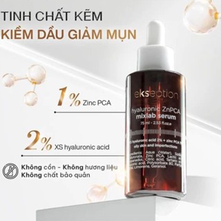 Tinh chất Ekseption Hyaluronic ZnPCA Mixlab Serum 75ml hỗ trợ giảm mụn kiểm soát dầu nhờn