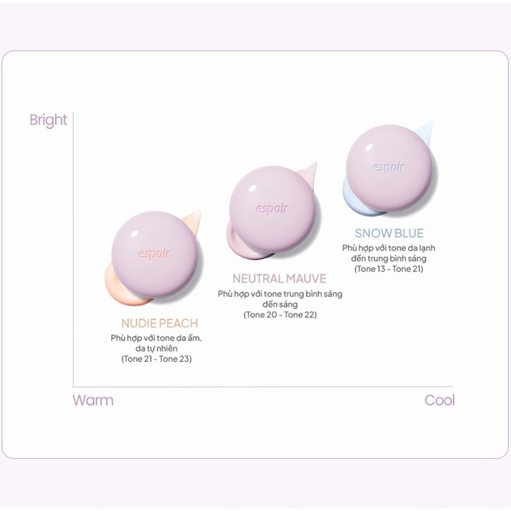 Phấn nước Espoir Dewlike Jello Tone Up Cushion SPF 50+ PA +++ 15g nâng tone nhẹ nhàng và dưỡng ẩm cho da