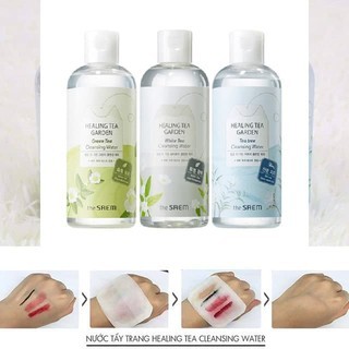 Nước tẩy trang The Saem Healing Tea Garden Cleansing Water 300ml dịu nhẹ, sạch sâu