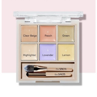 Bảng che khuyết điểm 6 ô The Saem Cover Perfection Concealer Palette 10g chất kem mỏng mịn độ che phủ cao