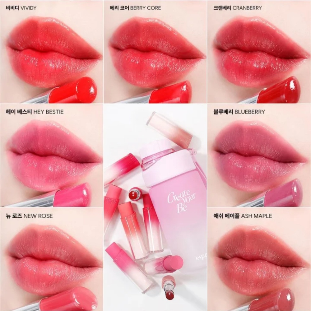 Son dưỡng có màu Espoir Nowear Lipstick Balming Glow 10g kết cấu nhẹ làm mềm môi