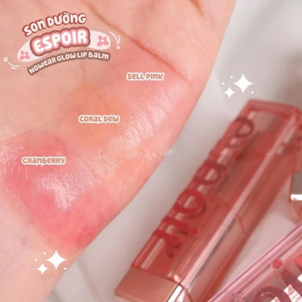 Son dưỡng Espoir Nowear Glow Lip Balm 4.5g dưỡng ẩm giúp môi căng mọng