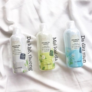 Nước tẩy trang The Saem Healing Tea Garden Cleansing Water 300ml dịu nhẹ, sạch sâu